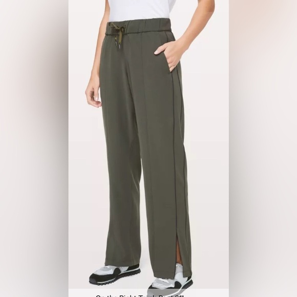 Lululemon On the Right olive Track Pant. Size 4.  VGUC - Picture 1 of 13